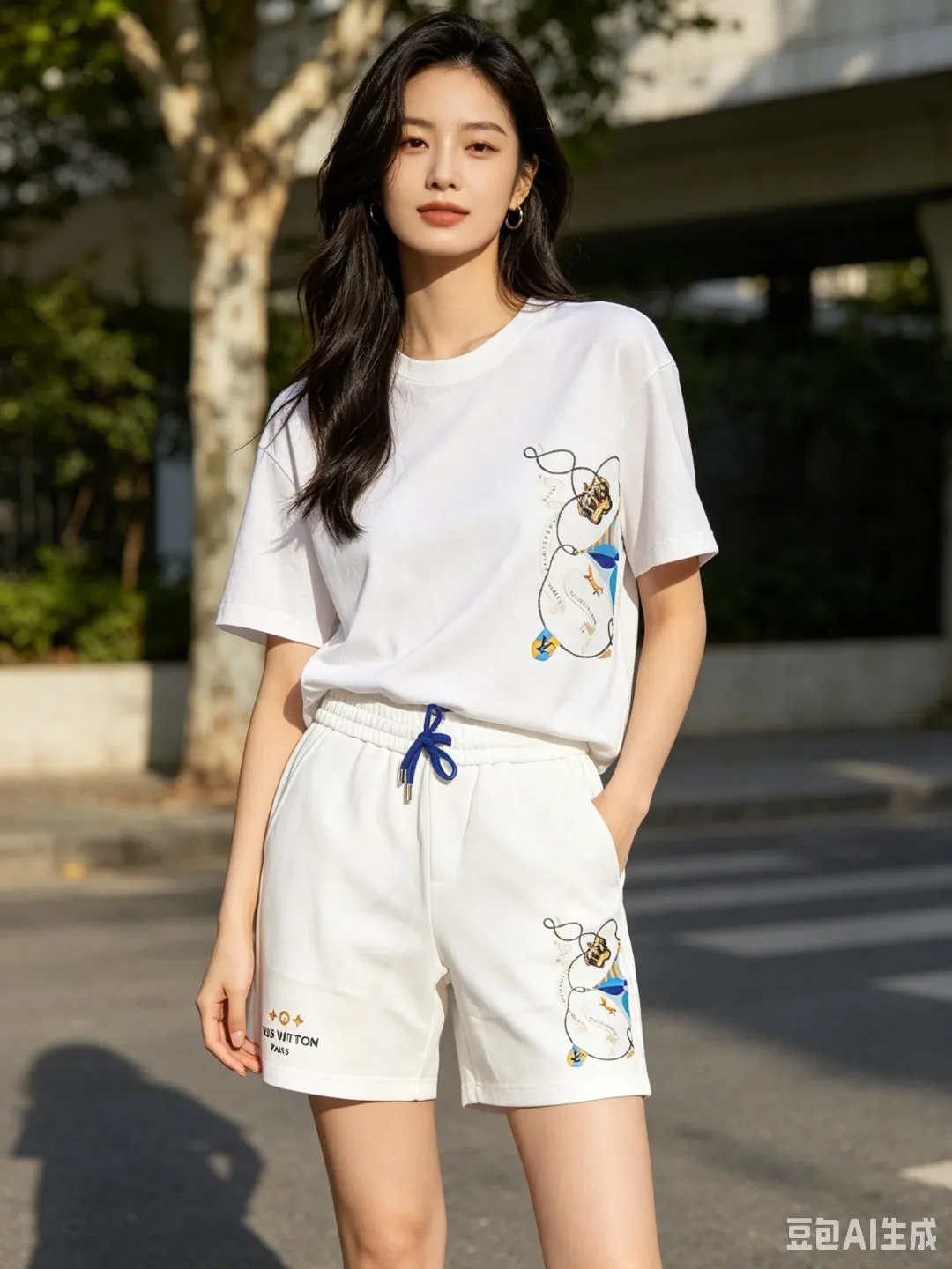 Louis Vuitton/Louis Vuitton 26ss crown print shorts